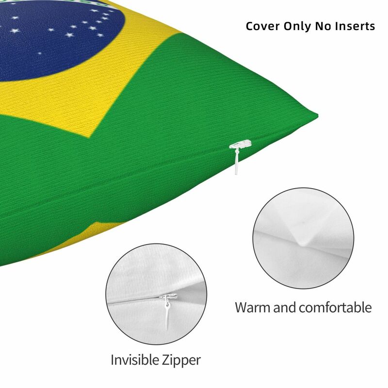 Brasile Br Brasil federa quadrata con bandiera nazionale per cuscino da tiro per divano