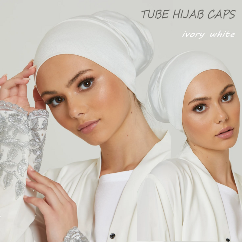 2024ใหม่หมวกฮิญาบทรงหลอดฮิญาบสำหรับผู้หญิงหมวกฐานกีฬามุสลิม abayas เสื้อเจอร์ซีย์สำหรับผ้าโพกหัวอิสลาม