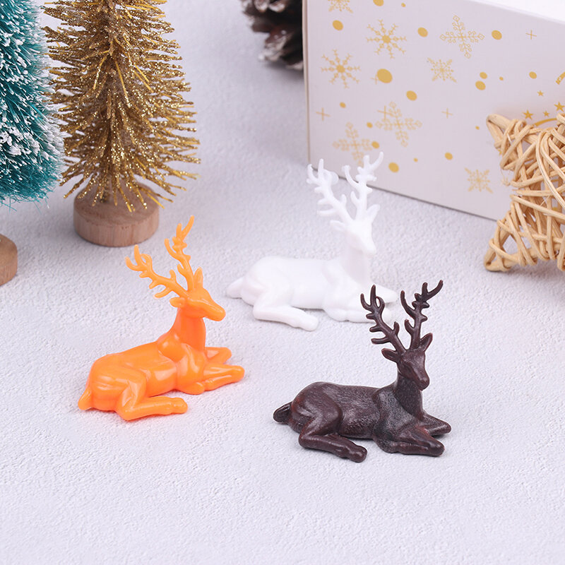 Miniatura Dollhouse Deer Estátua Natal Elk Ornamentos Dollhouse Decoração Acessórios