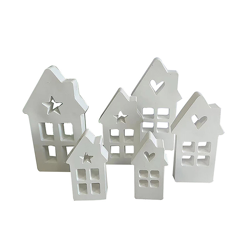 Cute Mini Heart Shaped House Silicone Mold Star Houses Casting Molds Doll Decoration Resin Mold