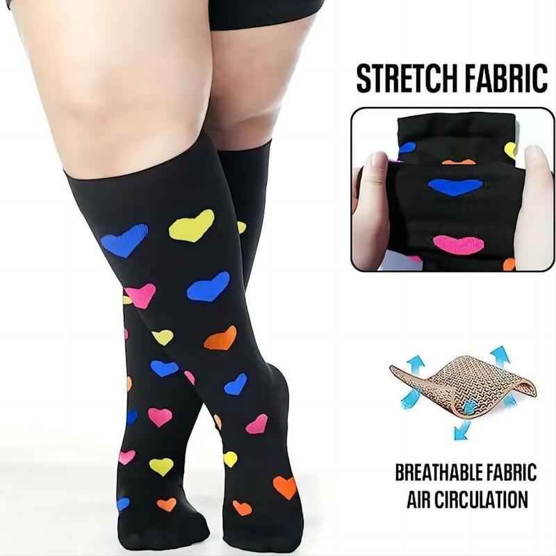 1/3 Pairs Plus Size Compression Socks For Women Wide Calf Knee High Support For Running Athletic Fit Cycling