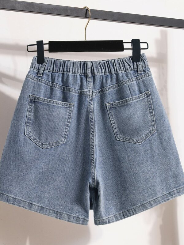 Plus Size elastyczne spódnice z wysokim stanem na lato Mini szorty damskie luźna, z wycięciem plisowane damskie spodnie z szerokimi nogawkami damskie szorty