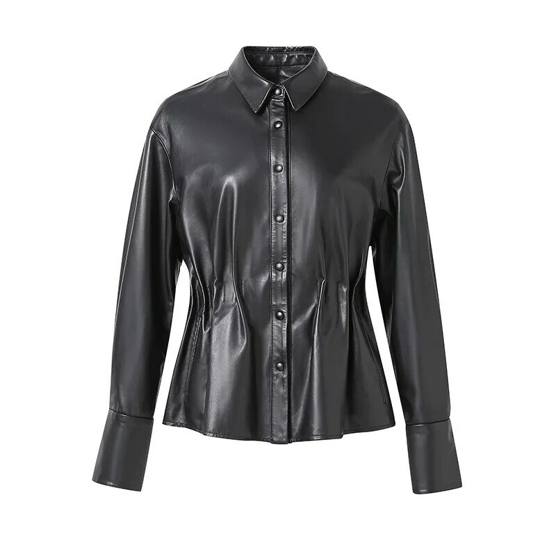 2023 Genuine Leather Jacket Women Real Lambskin Coats For Spring Autumn