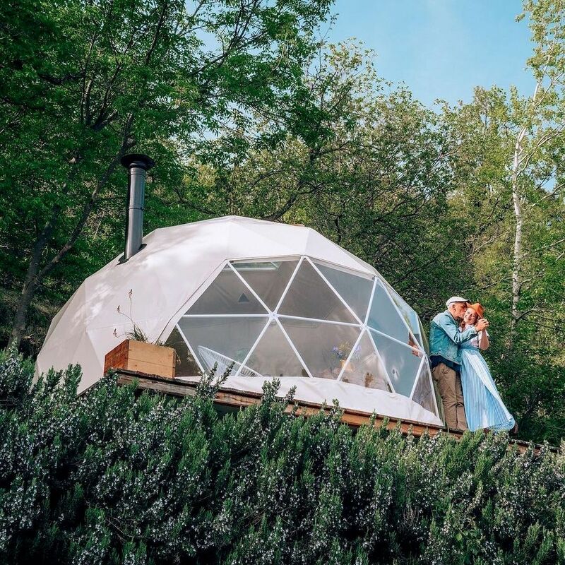 Trade Show Tent 6~9m Diameter Transparent Geodesic Luxury Dome Hotel Manor Tents Hotel Forest Glamping Round Dome Tent