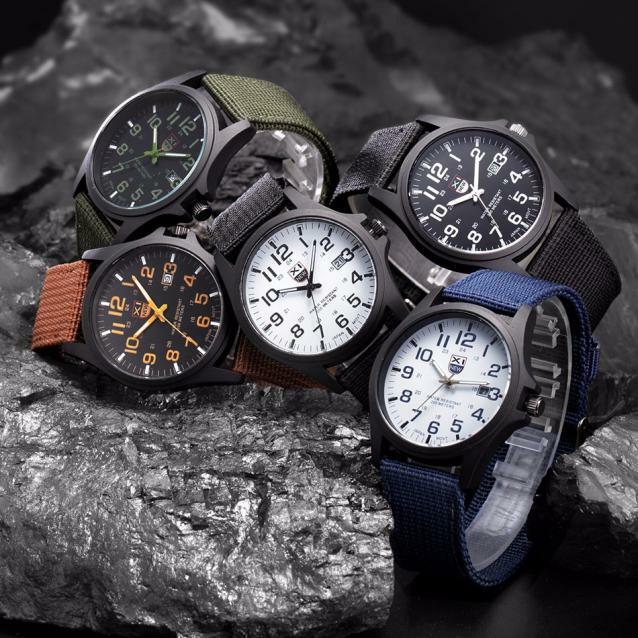 Outdoor Mens Date Stainless Steel Military Sports Analog Quartz  Wrist Watch relogios masculinos a prova de agua original gift
