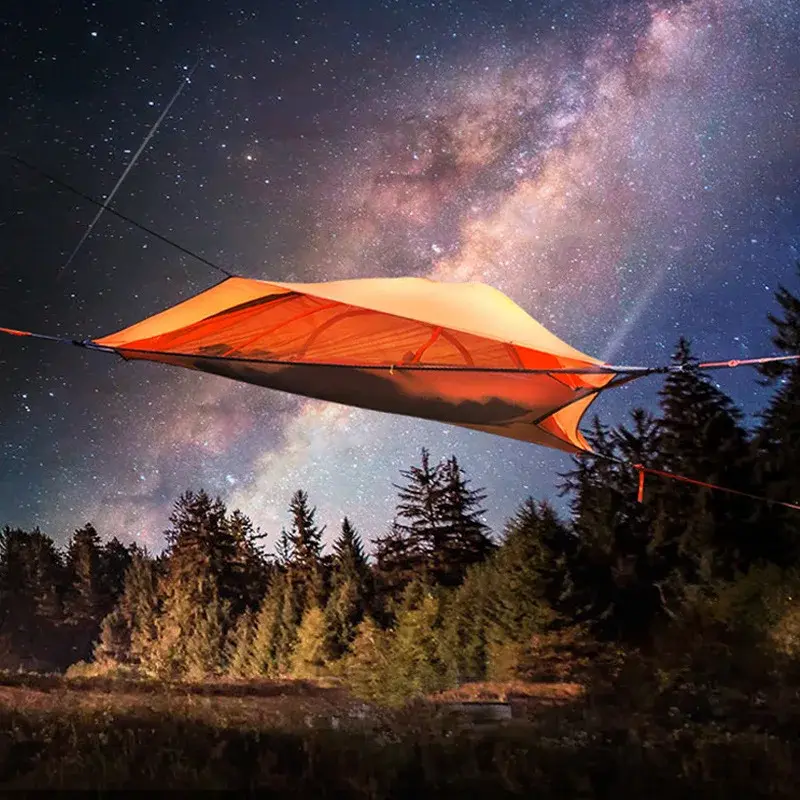 航空マルチ人物三角形ハンモックポータブルメッシュメッシュ空中木テントレジャーネットベッドハンモック観光キャンプ飛行機のスリーピング