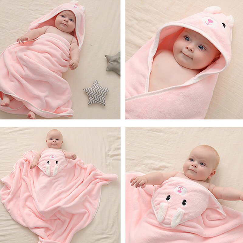 Cartoon Baby Bath Towels Soft Newborn Hooded Towel Blanket Cute Toddler Bathrobe Warm Sleeping Swaddle Wrap for Boys Girls 2023