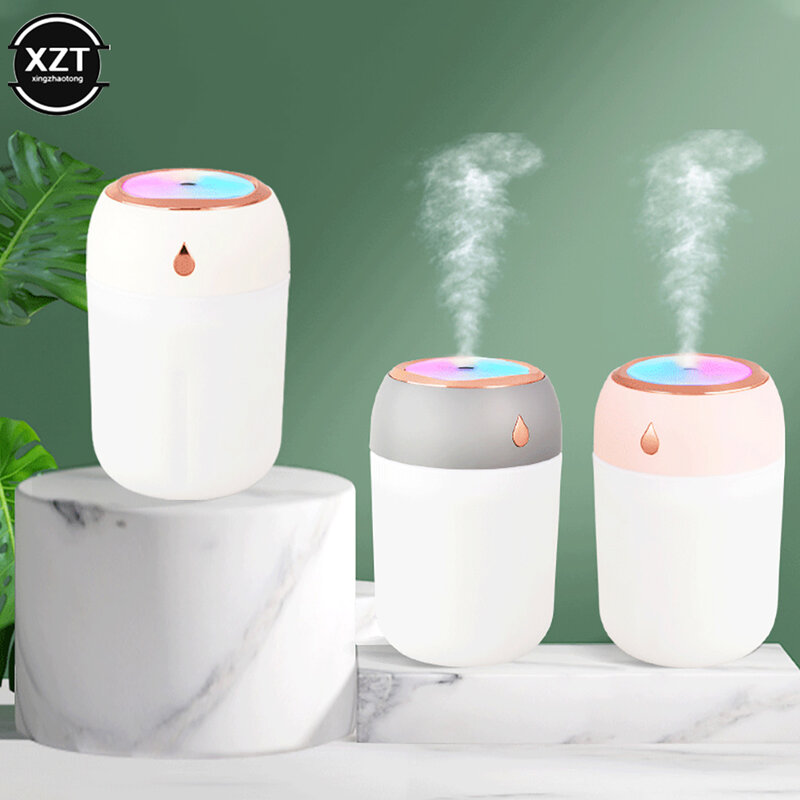 330ml USB Desktop Humidifier Office Bedroom Home Humidifier Portable Car Humidifier Colourful LED Ambient Light