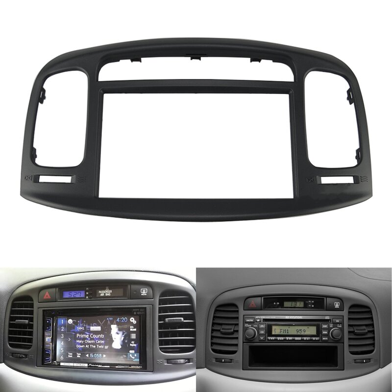 แผงหน้าปัดวิทยุติดรถยนต์2Din สำหรับ Hyundai Accent 09-12 DVD กรอบสเตอริโออะแดปเตอร์ติดตั้งขอบแต่งแผงหน้าปัด
