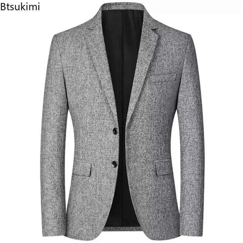 New 2024 Men's Casual Blazer Jacket Suits Fashion Slim Coats Male Handsome Masculino Business Jackets Suits Men's Blazers Tops