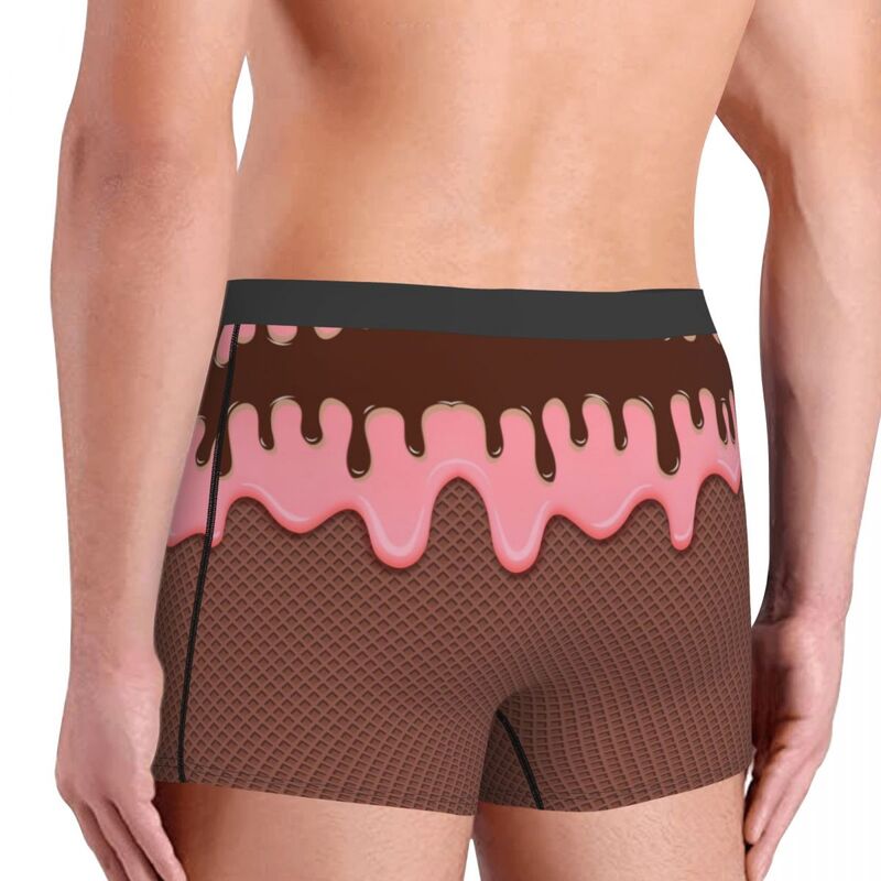 Nussige Schokoladen eis Waffel Herren Boxershorts, hoch atmungsaktive Unterhose, hochwertige 3D-Print Shorts Geschenk idee
