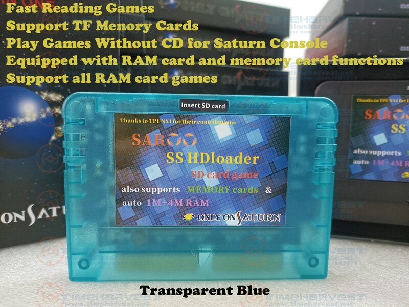 SAROO HDLoader-cartucho de juegos de lectura rápida, compatible con tarjetas Menory TF, sin CD, para consola SS, nueva versión