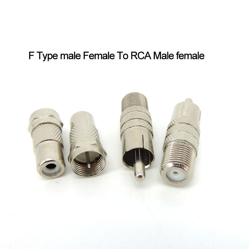 5 stücke 10 stücke f typ männlich weiblich zu rca männlich weiblich stecker silber rf adapter koax koaxial konverter