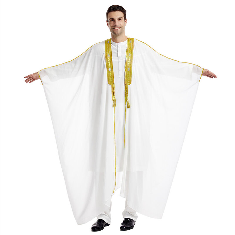 Vestido musulmán de Jubba Thobe para hombres, Kimono de Oriente Medio, ropa islámica de Dishdasha, Abaya saudita de Dubái, oración, Abaya, caftán, Ramadán, Eid