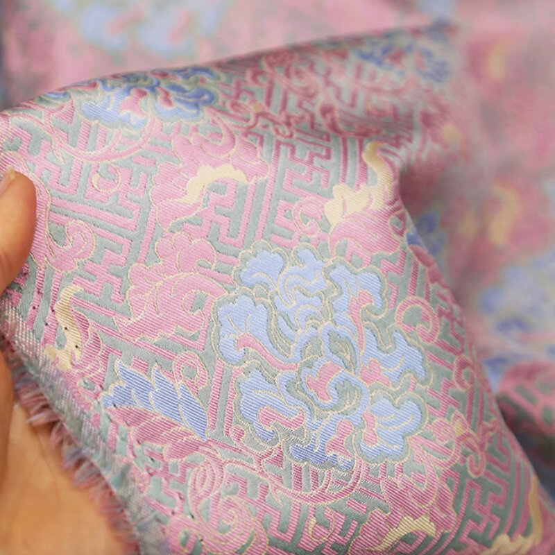 Imitation Song Brocade Jacquard Fabric Chinese Classical Palace Style Cloth for Sewing Hanfu Cheongsam Apparel Handmade DIY