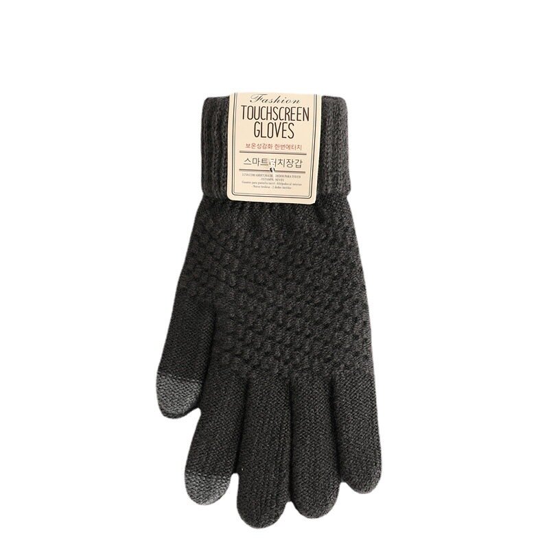 Winter gloves Women's warm gloves Plush men's and women's fashionable touch screen gloves Winter warm gloves