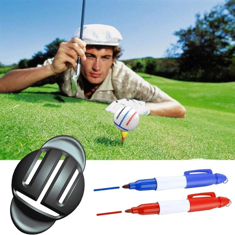 Outdoor Golf Training Ausrüstung Mark Schaber Golf Ball Linie Liner Ball Kennzeichnung Werkzeug Ausrichtung Werkzeug und Golf Ball Marker Stift