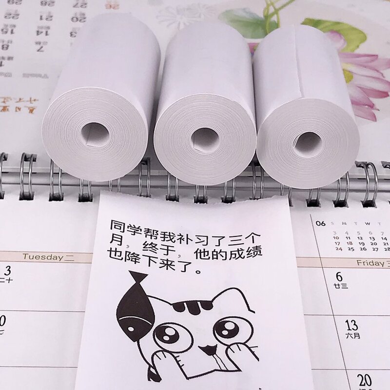 5 Rolls 57*30mm Color Printer Paper Printable Sticker Paper Roll Self-adhesive Thermal Paper Label Printer Sticker Label Paper