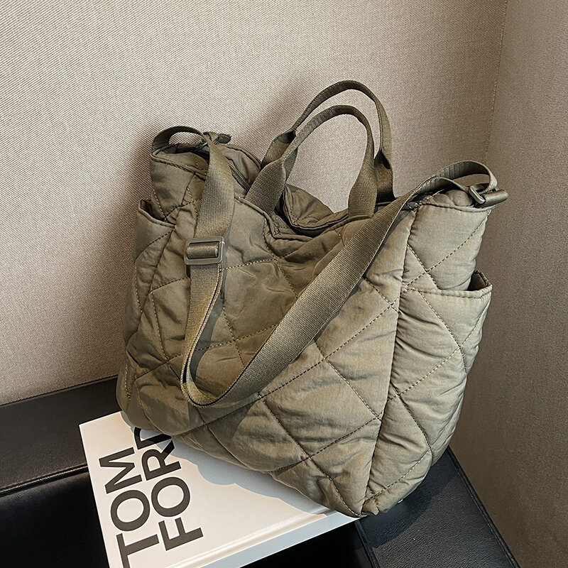 Tote Bag di grande capacità per le donne borsa laterale a tracolla Fashion Space cotton Shopper Shopping Bags cute Ladies Totes 2022 Winter