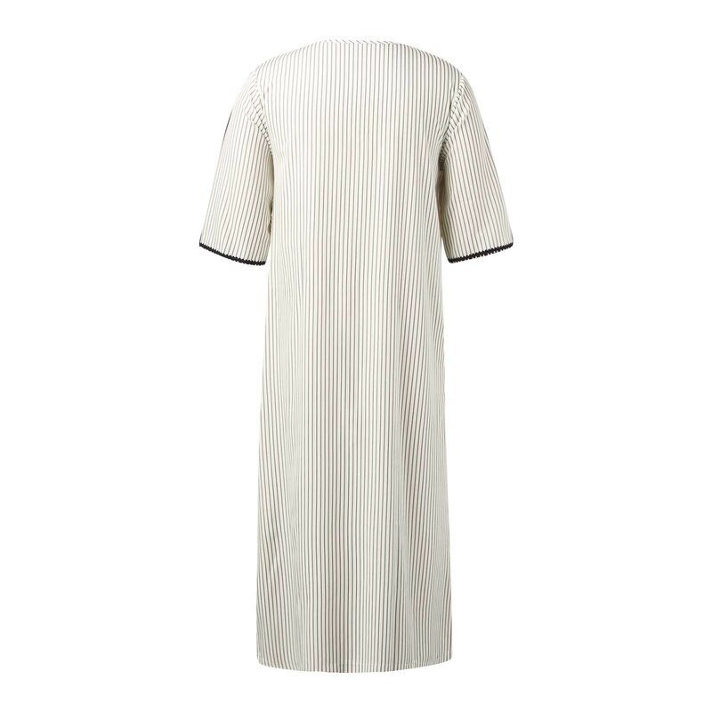 Мусульманская Мода для мужчин Jubba Thobes арабский Пакистан Дубай Кафтан абайя одежда для Исламской Аравии полосатая Длинная блузка платье