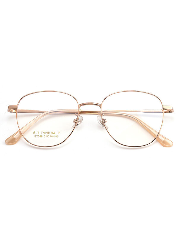 Pure Titanium Myopia Glasses Rim Women's Anti-Blue Light round Frame Plain Lens Glasses Rim Glasses Frame