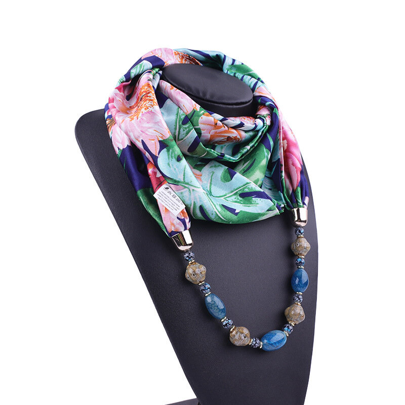 Women Bohemia Neckerchief Jewelry Hijabs Female Statement Necklace Pendant Scarf  Foulard Accessories