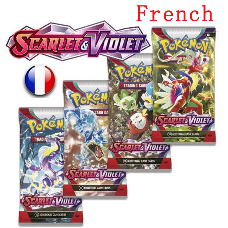 40Pcs carte Pokemon inglese francese spagna TCG: destes nascosti Scarlet Violet Booster gioco di carte collezionabili giocattolo per bambini
