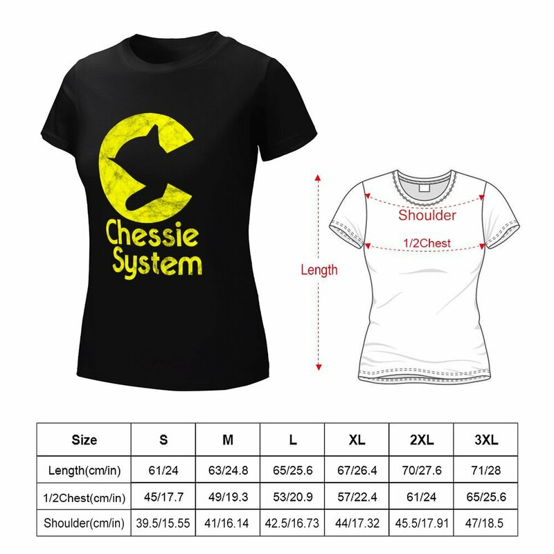 Chessie System T-Shirt white t shirts for Women cat shirts for Women Summer Women's clothing workout t shirts for Women