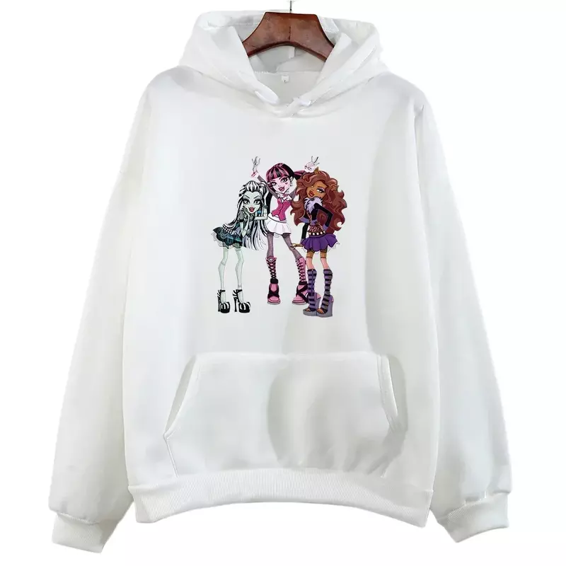 M-Monster Hoge Cartoon Print Sweatshirt Vrouwen Lange Mouw Hoodies Kawaii Grafische Print Pullovers Meisjes Harajuku Streetwear