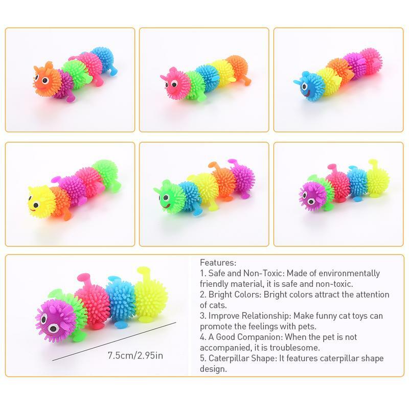 Simulation Caterpillar Kids Toys Anti Stress Easter Caterpillar Toys Interactive Flexible Decompression Chew Toys For Kids