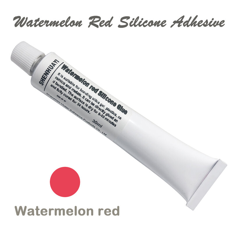 Red silicone adhesive can be colored to bond and fill holes