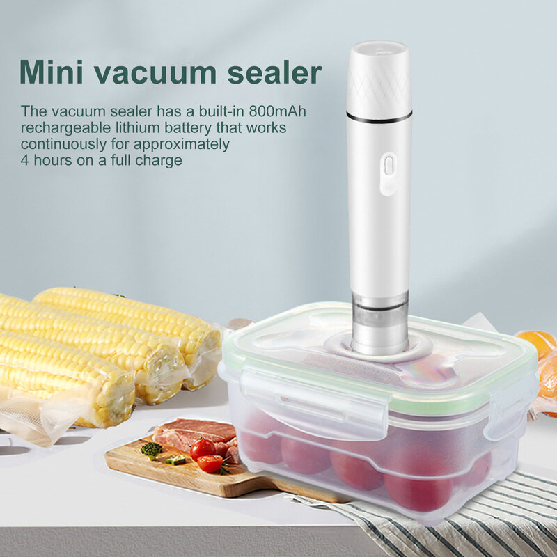 Electric Automatic Vacuum Sealer Handheld Food Bag Sealed Wand Wet And Dry Use Seafood Seal Packing Tool Travel Kichen Gadgets