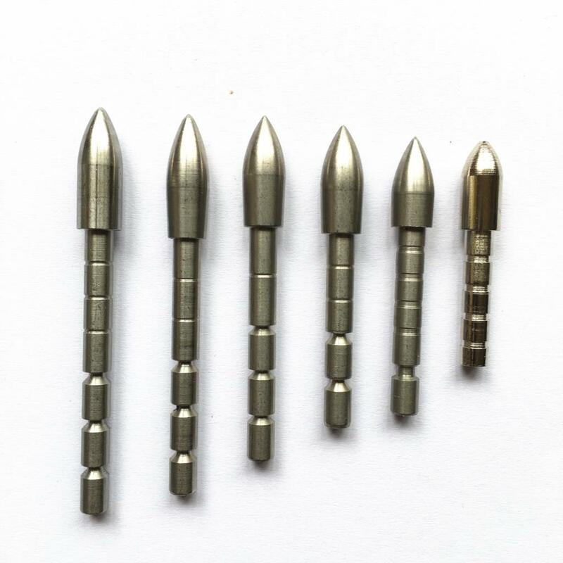 12pcs 70 80 90 100 110 120 Grain Stainless Steel Bullet Point Tip For ID 4.2 mm carbon Arrow Shaft  Archery Bow Hunting