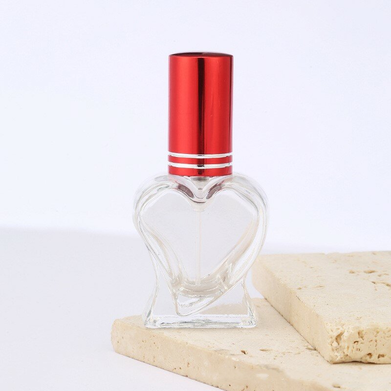 10ml kolorowy butelka szklana perfum w kształcie serca przenośny rozpylacz do perfum puste opakowanie na kosmetyk pojemnik mgiełka do twarzy butelkę