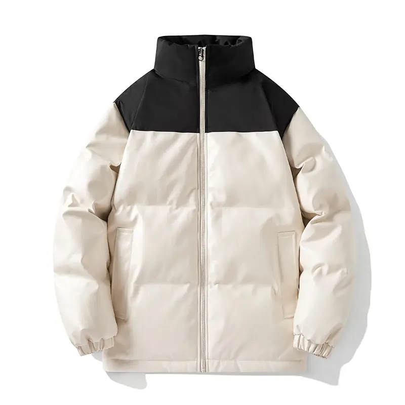 남성용 방수 방풍 가죽 파카 재킷, 두꺼운 겨울 파카, 스탠드 칼라, 따뜻한 파카, 최고 품질, 신상