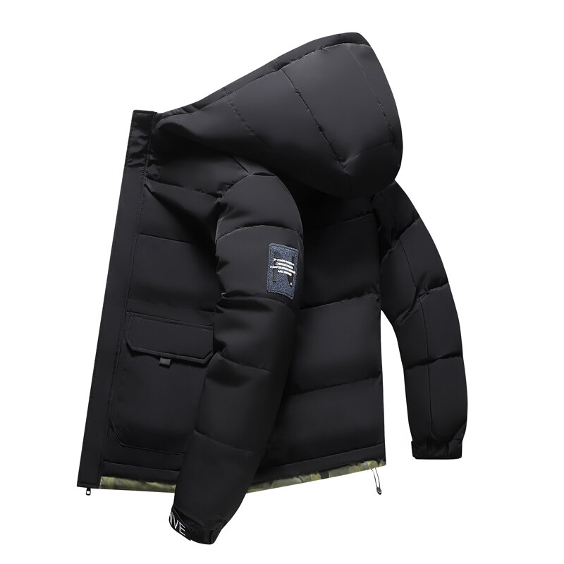 パッド入りコットンフード付きジャケット,厚手の暖かいコート,防風,カジュアル,韓国のファッション,冬