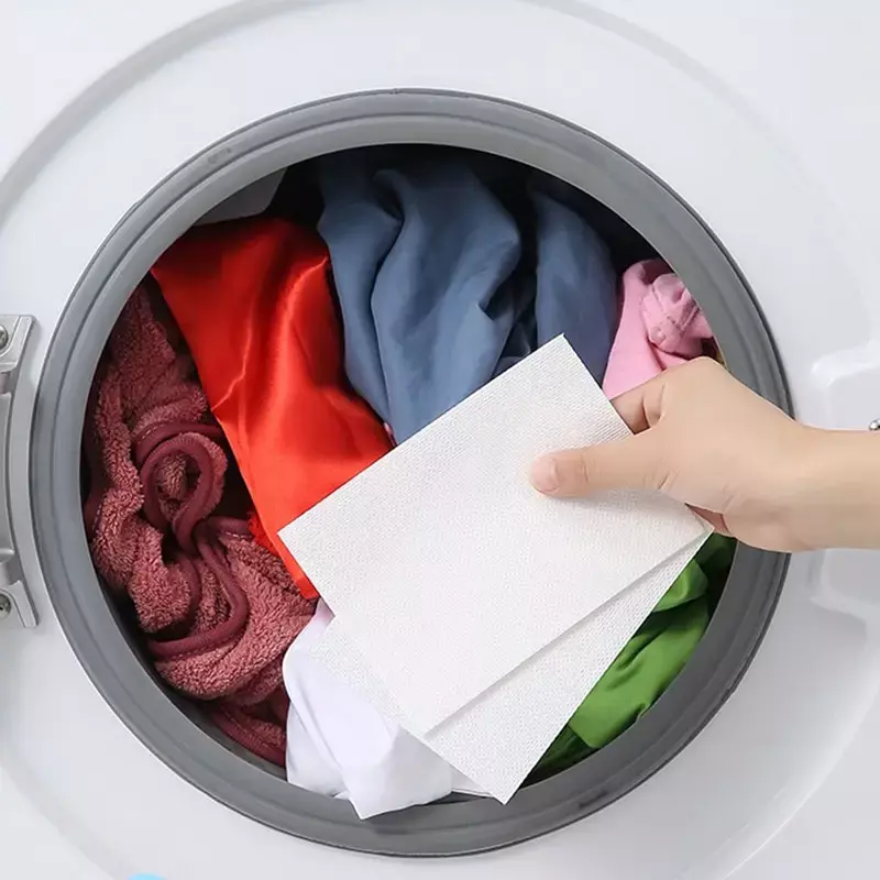 50 sztuk/worek tabletki do prania papier do prania zapobiegające plamaniu prześcieradła odzieżowe anty-string mieszanie absorpcja kolorów akcesoria do prania