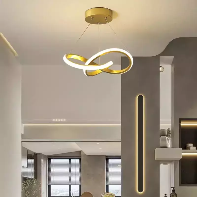 Nordic LED chandelier gold white black modelling ceiling lamp for bedroom hall dining room children's room