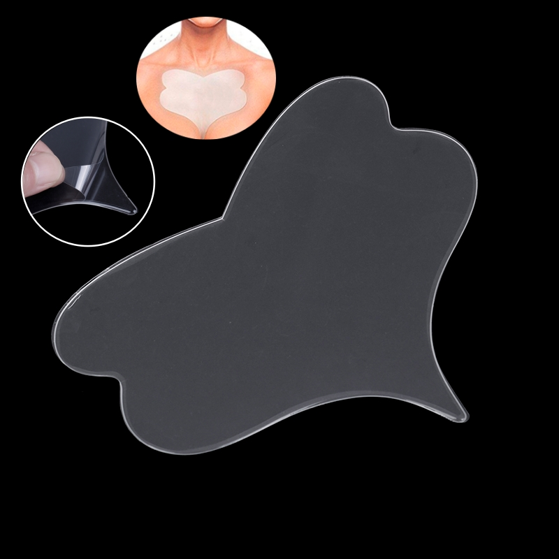 Almohadilla reutilizable de silicona para el pecho, Parche de eliminación transparente para el cuidado de la piel, tratamiento antiarrugas en forma de mariposa, 1 piezas