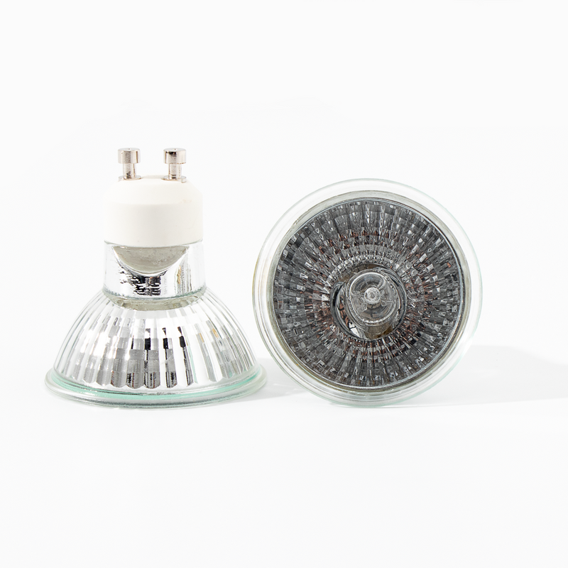HoneyFly-lâmpada de halogênio regulável, luz do ponto da forma do copo, branco quente, vidro transparente, GU10, 50mm, 220V, 35W, 50W, 70W, 3pcs