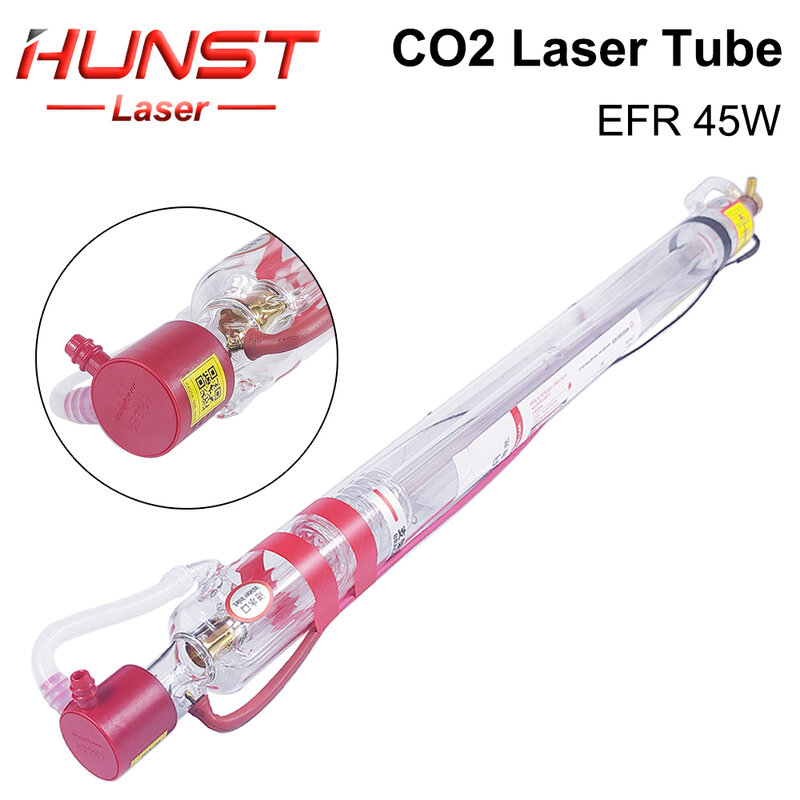 Лазерная CO2 трубка Hunst EFR 45 Вт, диаметр 50 мм, Длина 800 мм, лазерная стеклянная лампа для CO2, гравировальная машина для резки
