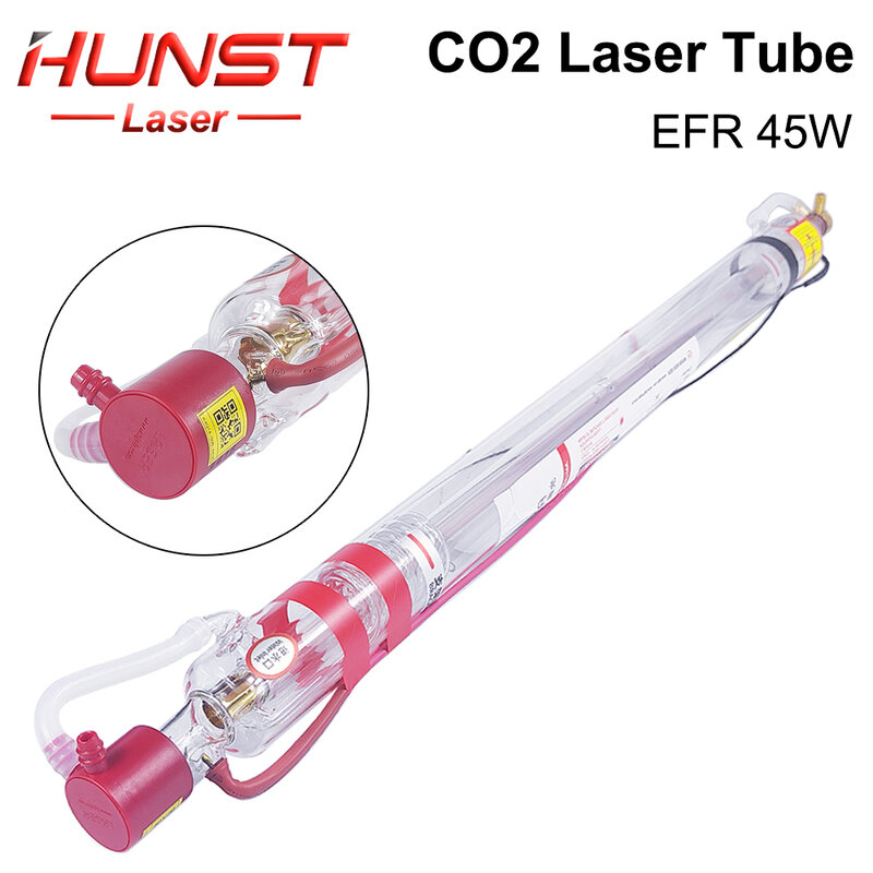 Hunst-CO2 Tubo Laser para Máquina De Corte De Gravura, Lâmpada De Vidro, EFR, 45W, Diâmetro 50mm, Comprimento 800mm