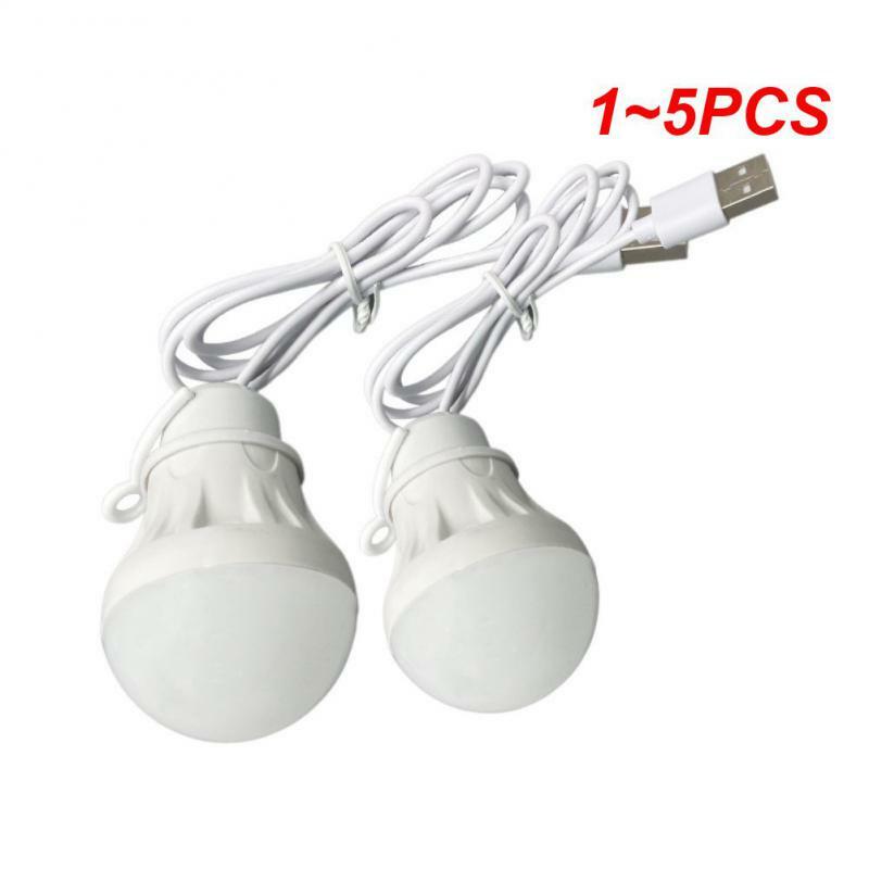 Lanterna LED USB portátil para acampar, lâmpada de energia, ferramenta ao ar livre, 5V, lâmpada LED, engrenagem da tenda, caminhadas, 1-5pcs