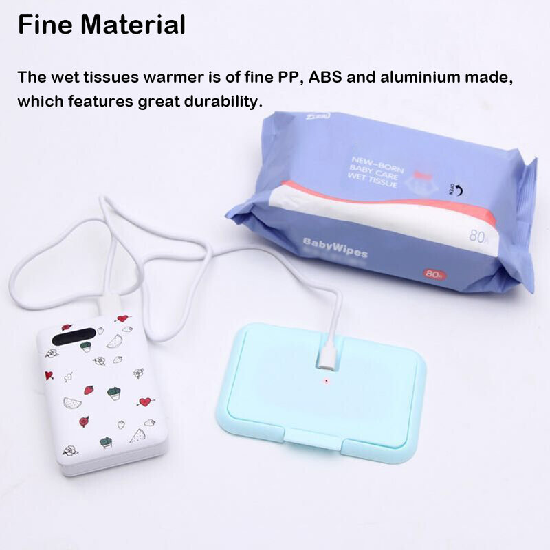 Boîte chauffante thermique USB solide pour bébé, lingettes, accessoires chauffants, document
