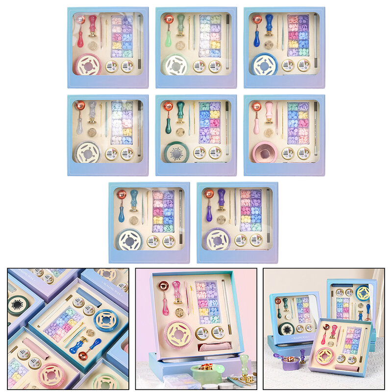 Kit de sello de cera, juego de Pellet de 24x24x4,2 cm, accesorios DIY, Kit de sello de pintura de fuego para manualidades/regalos/sellos de vino
