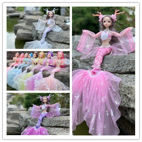 New Fashion 30 Cm Bjd Doll 13 Joint mobile 1/6 Wedding Mermaid Doll 3D Eye Clothes staccabile Dress-up Toy Girl Birthday Gift