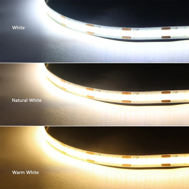 COB LED Strip Light 12V Penetrable Wood Mirror Motion Sensor Touch Dimmer Switch Kitchen Cabinet Wardrobe Backlight Closet Lamp