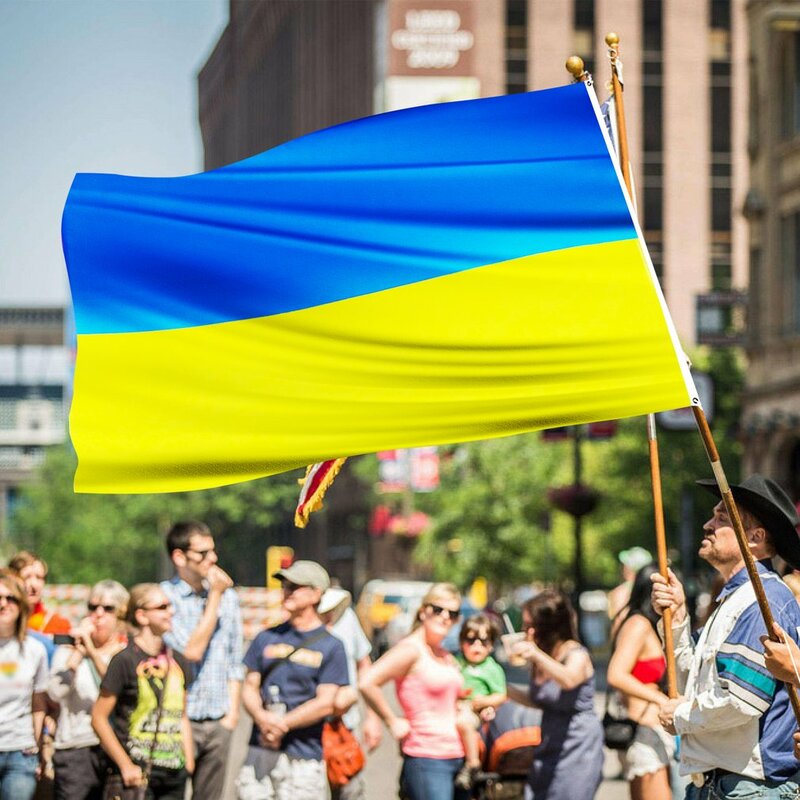 90*150ซม./60*90ซม.Blue สีเหลือง Ua Ukr ยูเครนธงแห่งชาติยูเครนธงแบนเนอร์ Office กิจกรรม Parade เทศกาลตกแต่งบ้าน