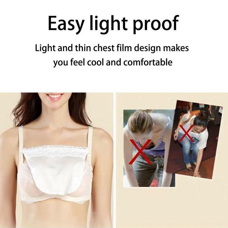 Women's Anti-slip Buckle Underwear Thin Style Traceless One-piece Lace Wipe Invisible Bras Cover Chest V-neck Inside Chest Piece
