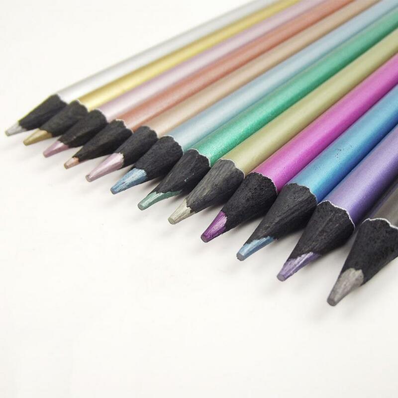 Crayon de couleur en bois pour enfants, léger, à l'huile, large application, pratique, Simple, assortiment de couleurs